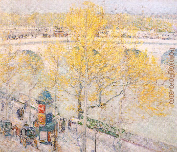 Pont Royal Paris painting - childe hassam Pont Royal Paris art painting